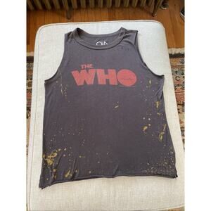 Chaser M 'The Who' Graphic Distress Tank Top Band Tee Anthropologie Womens